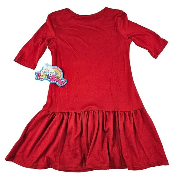 Nickelodeon JoJo Siwa Girls Christmas Holiday Red Dreaming of Unicorns Dress NWT - Picture 3 of 16